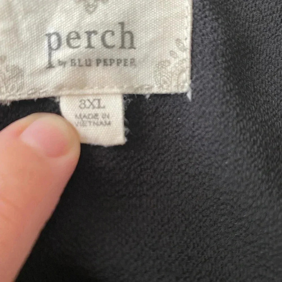 🌟Perch Preowned Black See Through Plus-size Blouse 3X - Picture 7 of 9